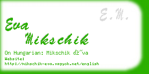 eva mikschik business card